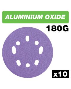 U*AB/125/180A - Aluminum Oxide Random Orbital Sanding Disc 180 Grit 125mm 10pc