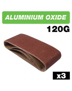 U*AB/B100/120A - Aluminium Oxide Sanding Belt 120 Grit 100mm x 610mm 3pc