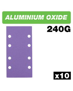 U*AB/THD/240A - Aluminium Oxide 1/3 Sheet Sanding Sheet 10pc 93mm x 185mm 240 grit