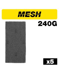 U*AB/THD/240M - Mesh 1/3 Sheet Sanding Sheet 5pc 93mm x 190mm 240 grit