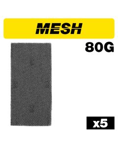 U*AB/THD/80Z - Mesh 1/3 Sheet Sanding Sheet 5pc 93mm x 190mm 80 grit